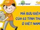 Mã Bưu Chính - Mã Zip Postal Code 63 tỉnh thành Việt Nam mới nhất 2019