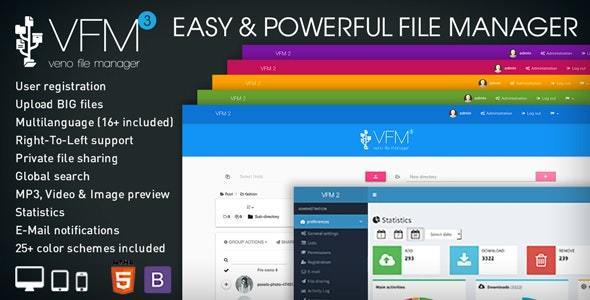 Chia sẻ Veno File Manager không cần sử dụng database trị giá 30$ ở CodeCanyon