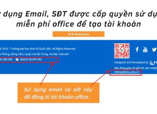 Sử dụng email và sđt để đăng kí tài khoản office